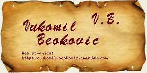 Vukomil Beoković vizit kartica